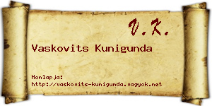 Vaskovits Kunigunda névjegykártya